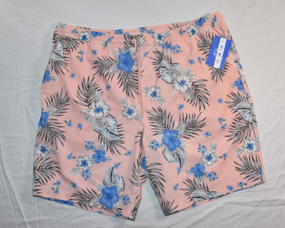 Hurley Men's Hibiscus Tropical Floral Print Volley Swim Shorts Candy Pink XXL(10